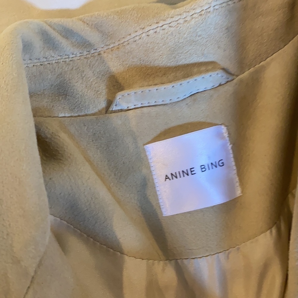 Anine Bing / suede leather  beige biker Benjamin Moto Jacket XS - Picture 8 of 9